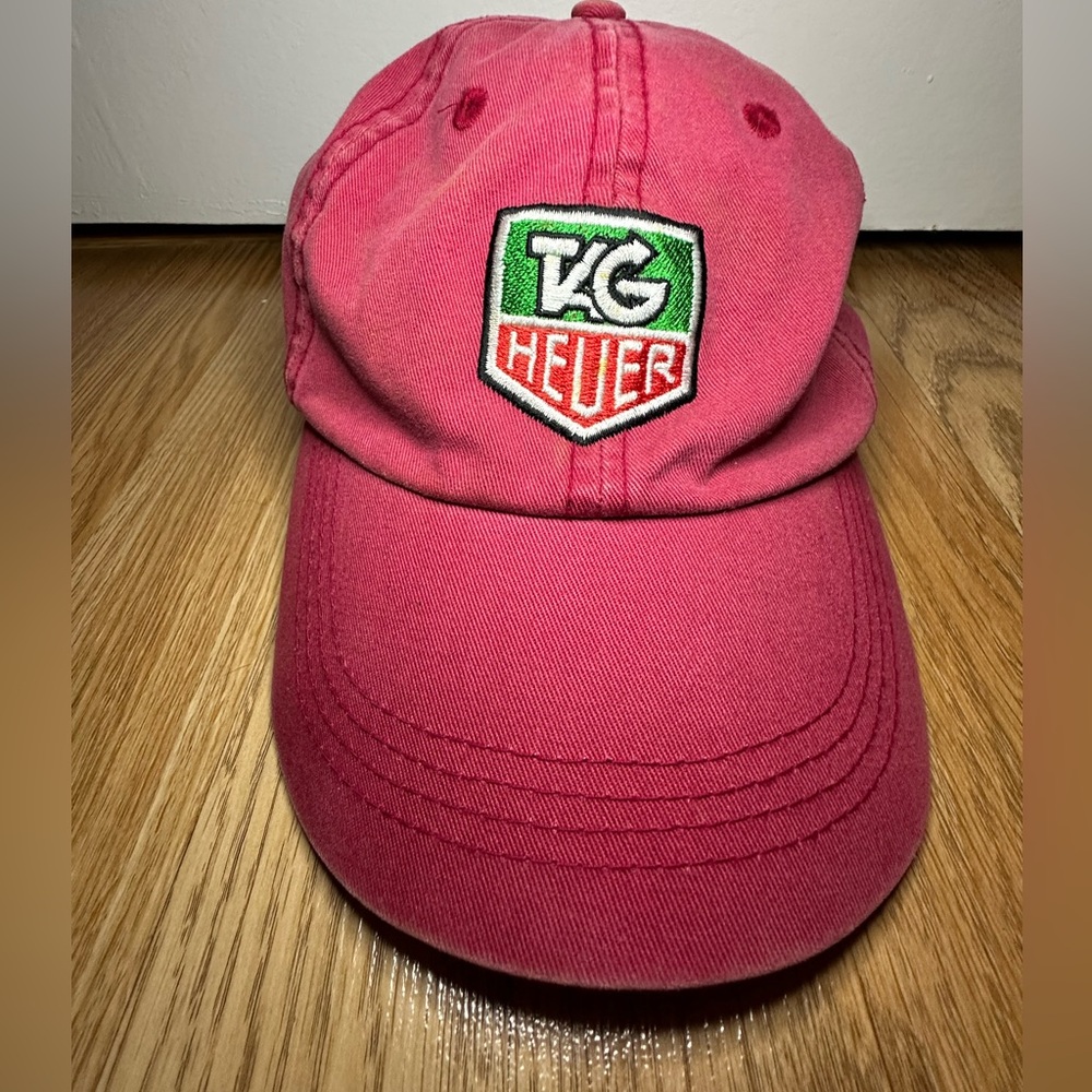 Vintage TAG Heuer Old Arrow Logo Baseball Cap Hat Adjustable Red